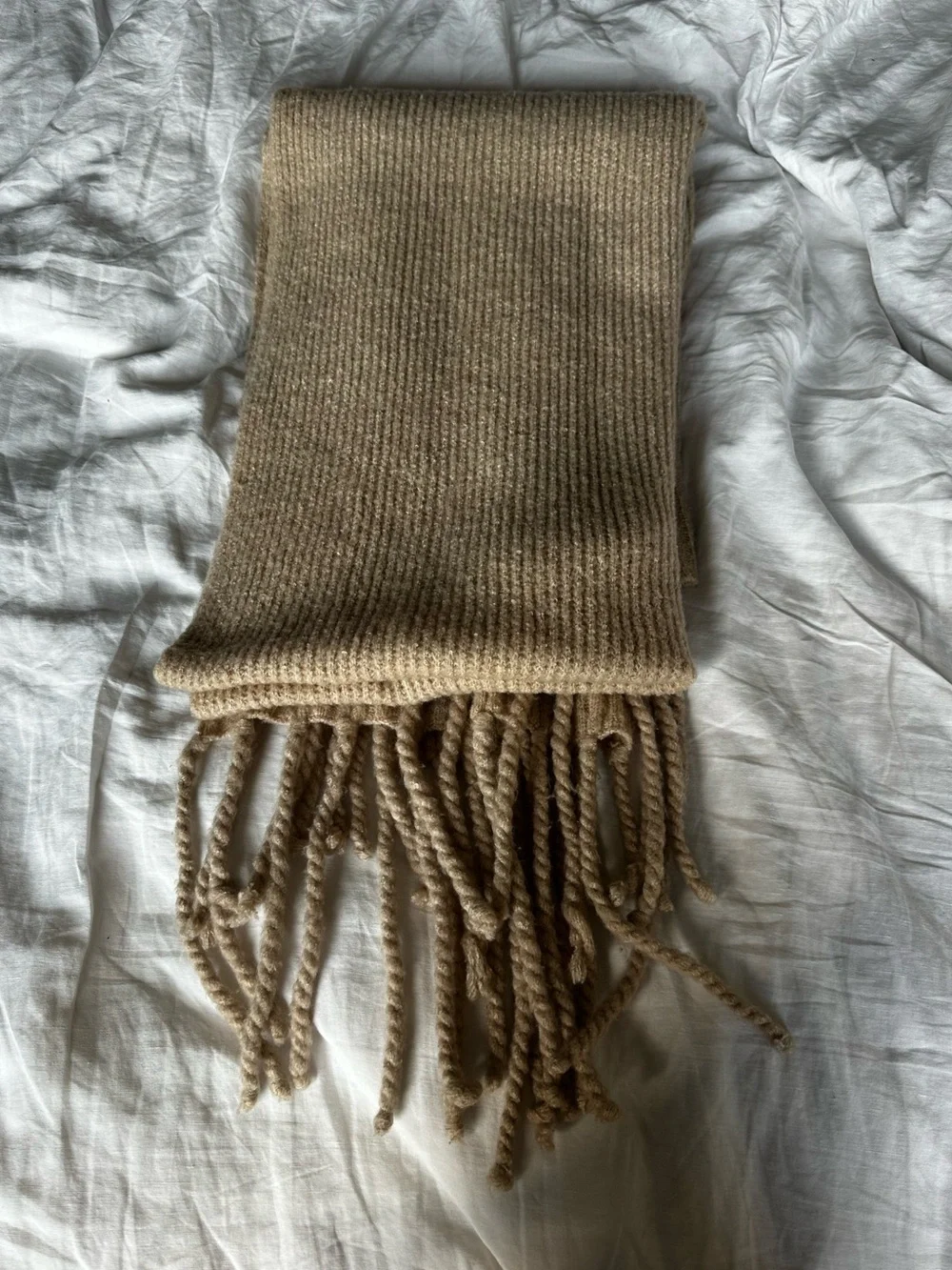 Free People Jaden Ribbed Knit Fringe Blanket Scarf